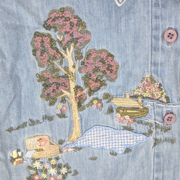 Vintage Northern Reflections cottage fairy grandma core button up shirt womans S - Picture 3 of 6